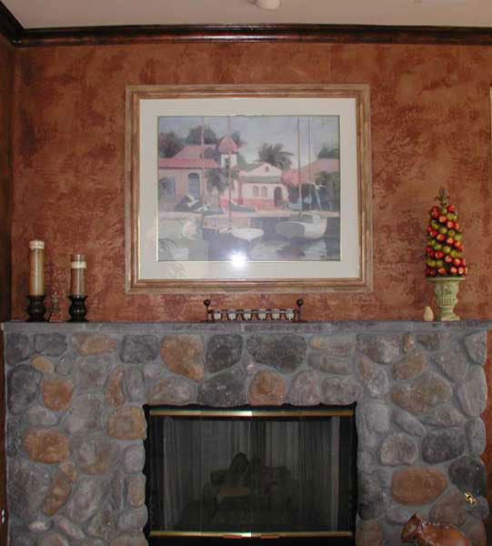 Faux Stone Fireplace