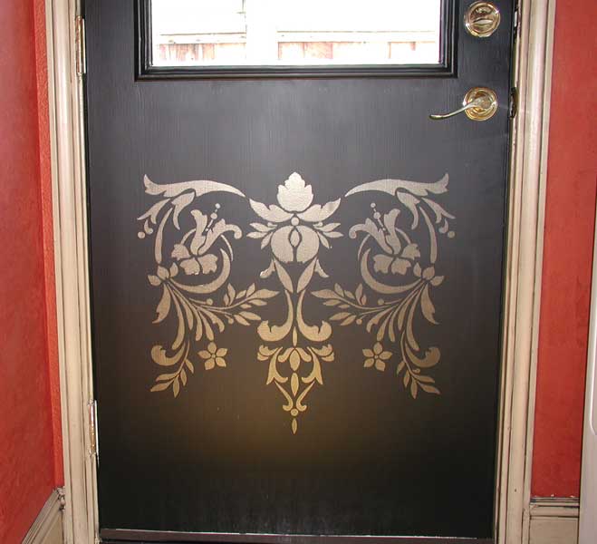 Gold Stencil on Door