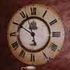 Plaster wall behind clock